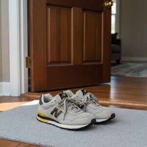 New Balance Kids 515 Sneakers Size 13 Beige & Yellow Mesh Suede Lace-Up Comforta